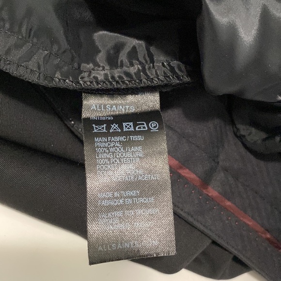 All Saint Straight Leg Black Trouser Size 6 US - Picture 13 of 15